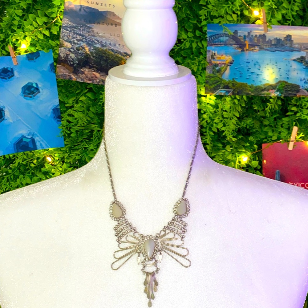 ✨ Boho silver agate festival butterfly inspired necklace ✨